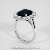 5.33 Ct. Blue Sapphire Ring, 14K White Gold 2