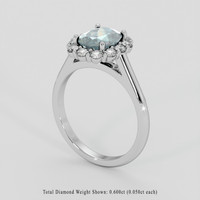 2.66 Ct. Bluish Green Sapphire Ring, 14K White Gold 2