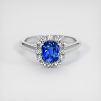 1.15 Ct. Sapphire Ring, 14K White Gold 1
