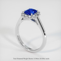 1.15 Ct. Sapphire Ring, 14K White Gold 2