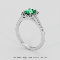 0.78 Ct. Emerald Ring, 18K White Gold 2