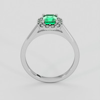 0.78 Ct. Emerald Ring, 18K White Gold 3