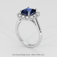 3.08 Ct. Blue Spinel Ring, 18K White Gold 2