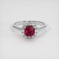 2.06 Ct. Ruby Ring, 18K White Gold 1