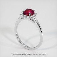 2.06 Ct. Ruby Ring, 18K White Gold 2