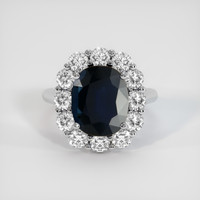 5.33 Ct. Blue Sapphire Ring, 18K White Gold 1