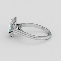 2.66 Ct. Bluish Green Sapphire Ring, 18K White Gold 4