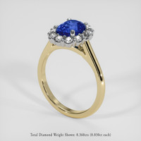 1.30 Ct. Blue Sapphire Ring, 14K White & Yellow 2