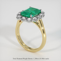 2.96 Ct. Emerald Ring, 18K White & Yellow 2