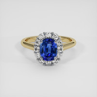 1.30 Ct. Blue Sapphire Ring, 18K White & Yellow 1