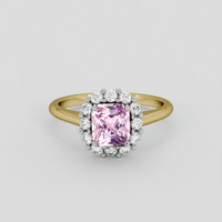 2.22 Ct. Purplish Pink Sapphire Ring, 18K White & Yellow 1