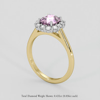 2.22 Ct. Purplish Pink Sapphire Ring, 18K White & Yellow 2