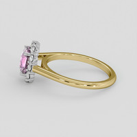 2.22 Ct. Purplish Pink Sapphire Ring, 18K White & Yellow 4
