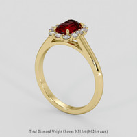 1.01 Ct. Ruby Ring, 14K Yellow Gold 2