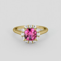 2.51 Ct. Pink Sapphire Ring, 14K Yellow Gold 1