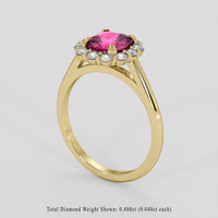 2.51 Ct. Pink Sapphire Ring, 14K Yellow Gold 2