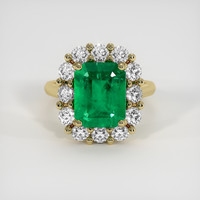 2.57 Ct. Emerald Ring, 18K Yellow Gold 1