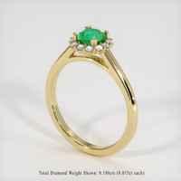 0.57 Ct. Emerald Ring, 18K Yellow Gold 2
