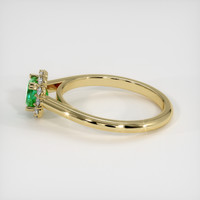 0.57 Ct. Emerald Ring, 18K Yellow Gold 4
