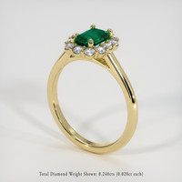 0.46 Ct. Emerald Ring, 18K Yellow Gold 2