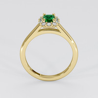 0.48 Ct. Emerald Ring, 18K Yellow Gold 3