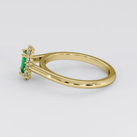 0.48 Ct. Emerald Ring, 18K Yellow Gold 4
