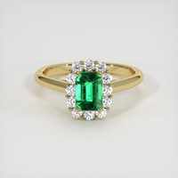 1.08 Ct. Emerald Ring, 18K Yellow Gold 1