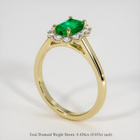 1.08 Ct. Emerald Ring, 18K Yellow Gold 2