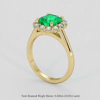 1.54 Ct. Emerald Ring, 18K Yellow Gold 2