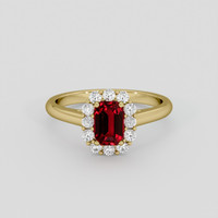 1.01 Ct. Ruby Ring, 18K Yellow Gold 1
