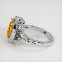 3.64 Ct. Yellowish Orange Sapphire Ring, Platinum 950 4