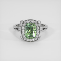 2.97 Ct. Green Sapphire Ring, Platinum 950 1