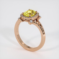 2.57 Ct. Yellow Sapphire Ring, 14K Rose Gold 2