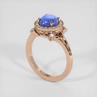 3.31 Ct. Blue Sapphire Ring, 18K Rose Gold 2