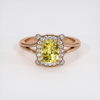 2.57 Ct. Yellow Sapphire Ring, 18K Rose Gold 1