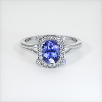 1.20 Ct. Blue Sapphire Ring, 10K White Gold 1