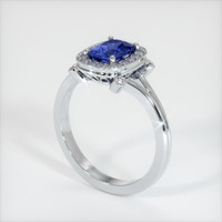 1.20 Ct. Blue Sapphire Ring, 10K White Gold 2
