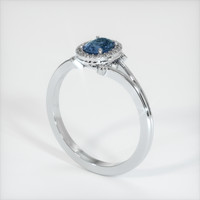 0.79 Ct. Sapphire Ring, 14K White Gold 2