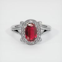 1.89 Ct. Ruby Ring, 14K White Gold 1