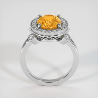 3.64 Ct. Yellowish Orange Sapphire Ring, 14K White Gold 3