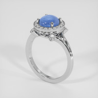 4.02 Ct. Blue Sapphire Ring, 14K White Gold 2