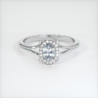 0.80 Ct. Sapphire Ring, 14K White Gold 1