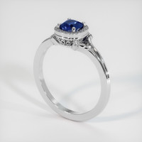 0.45 Ct. Sapphire Ring, 18K White Gold 2