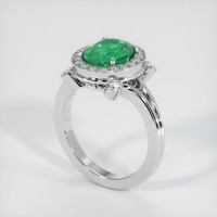 1.90 Ct. Emerald Ring, 18K White Gold 2