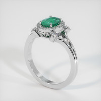 0.82 Ct. Emerald Ring, 18K White Gold 2