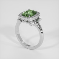 2.97 Ct. Green Sapphire Ring, 18K White Gold 2