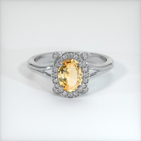 1.10 Ct. Sapphire Ring, 18K White Gold 1