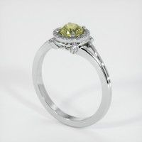 1.02 Ct. Yellow Sapphire Ring, 18K White Gold 2