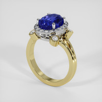 3.54 Ct. Color Change Sapphire Ring, 14K White & Yellow 2