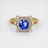 1.13 Ct. Blue Sapphire Ring, 10K Yellow Gold 1